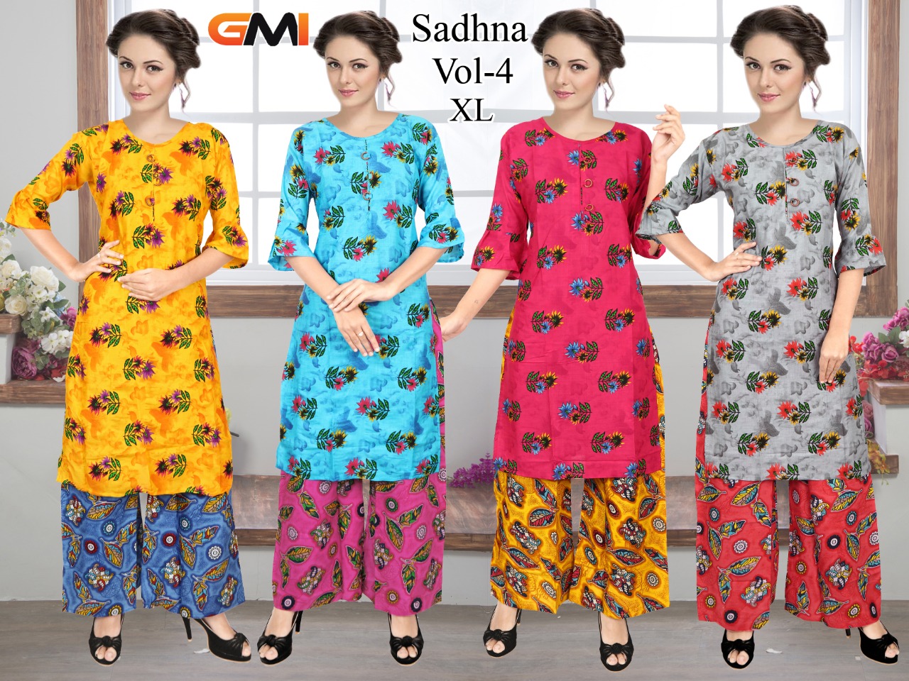 Fc Presents Sadhna Vol 4 Casual Wear Printed  Kurti With Bottom