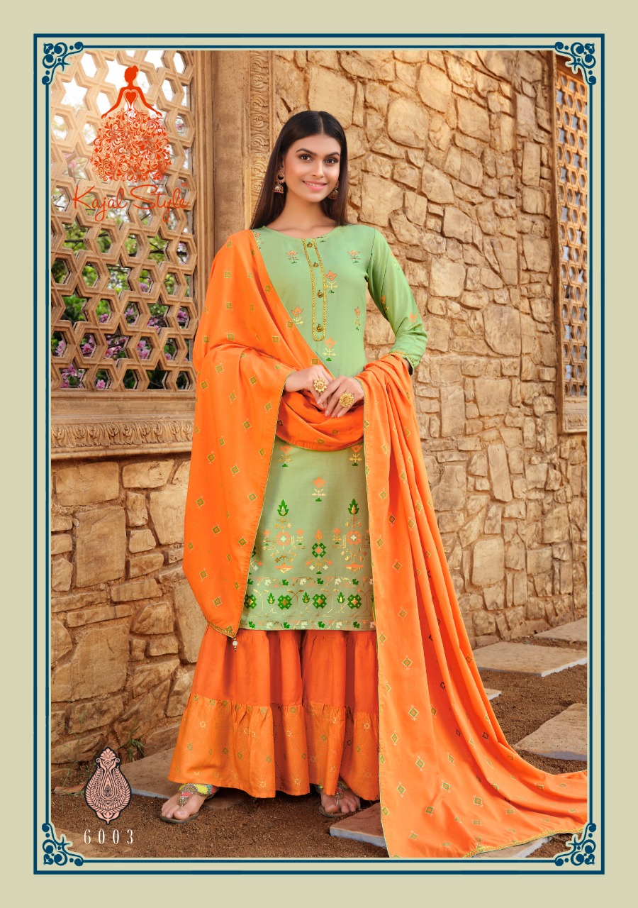 Kajal Style Presents Gulzar Vol 6 Designer Ready Made Catalog