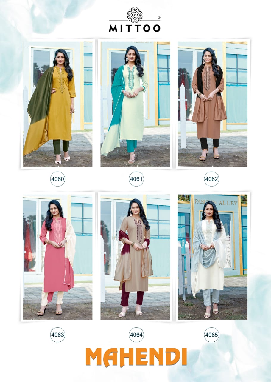 Mittoo Kurti Collection Mahendi Mittoo Kurit Wholesaler Manufacturer  Readymade Cataolg