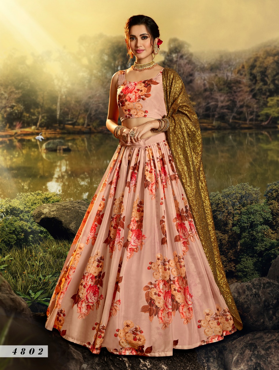 Peach 4802 Designer Lehenga Choli