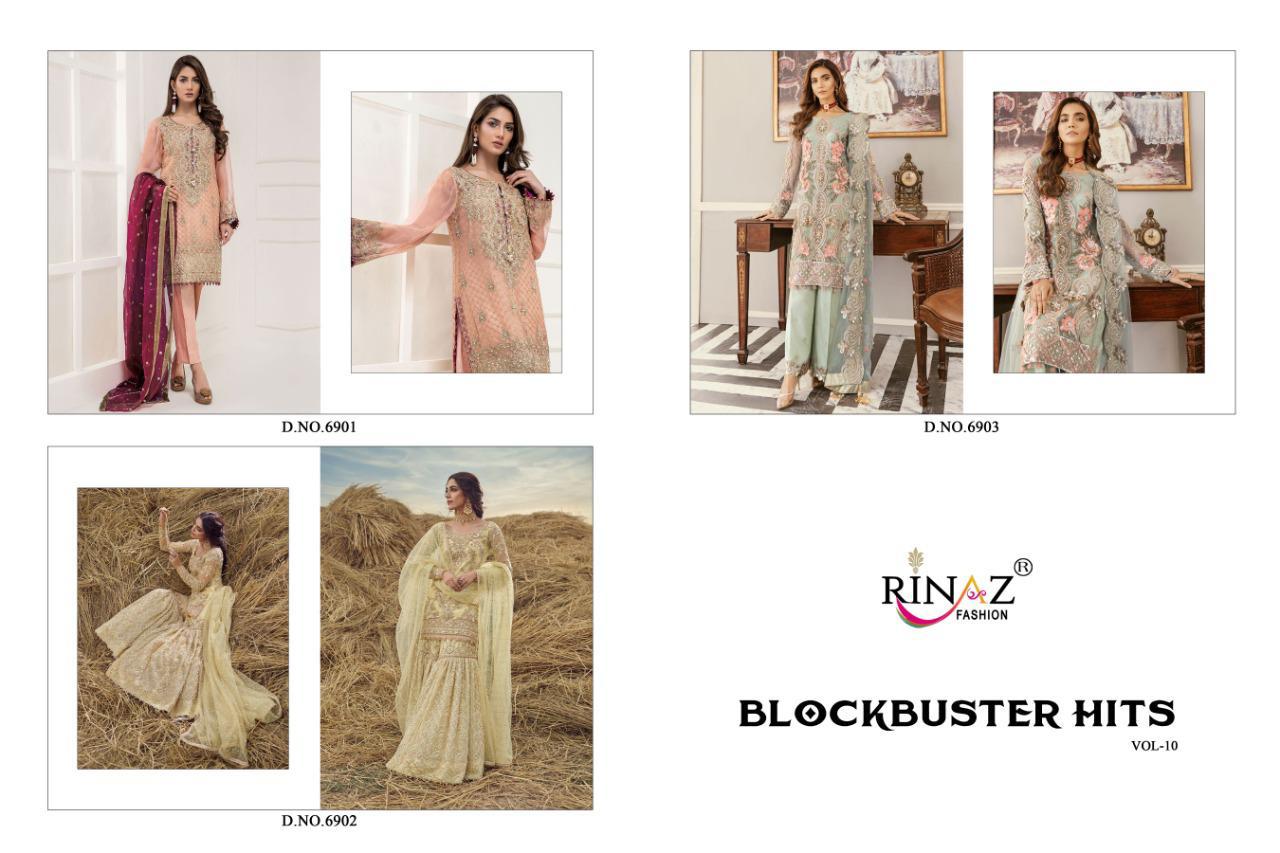 Rinaz Block Buster Hits Vol 10 Pakistani Style Heavy Worked Salwar Kameez