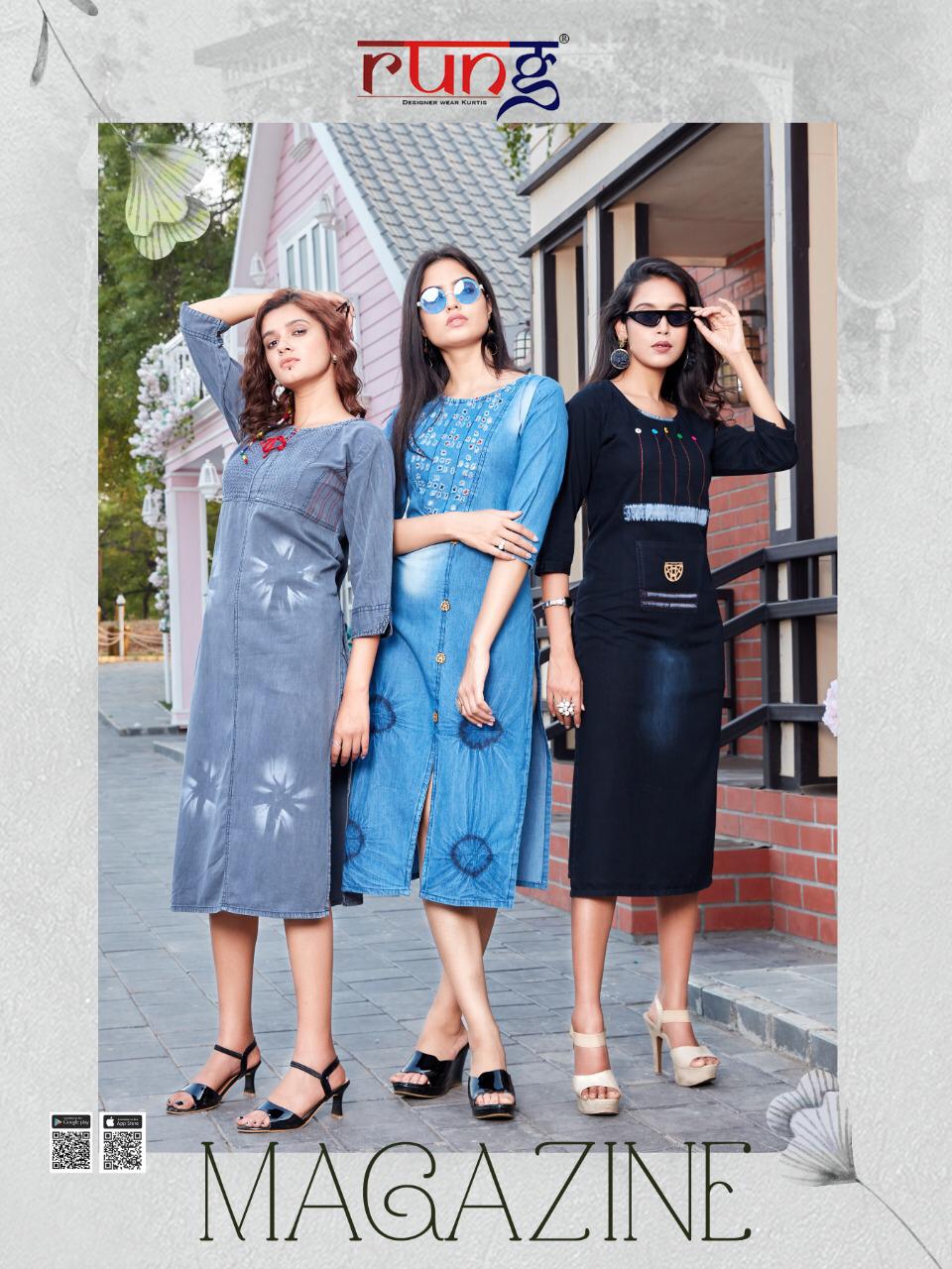 Rung Magazine Heavy Denim Designer Wholesale Market Of Kurtis In Surat