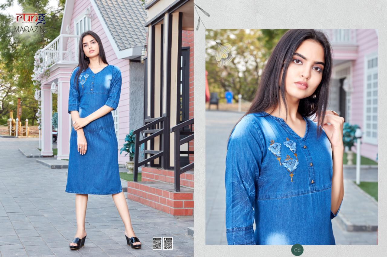 Rung Magazine Heavy Denim Designer Wholesale Market Of Kurtis In Surat