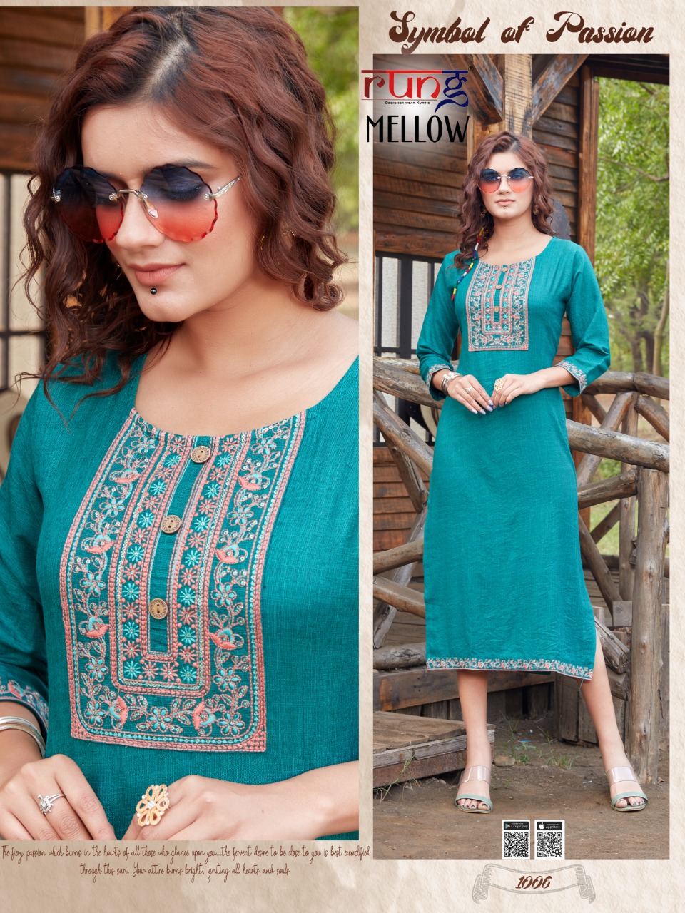 Rung  Mellow Casual Wear Rayon Kurtis Catalog
