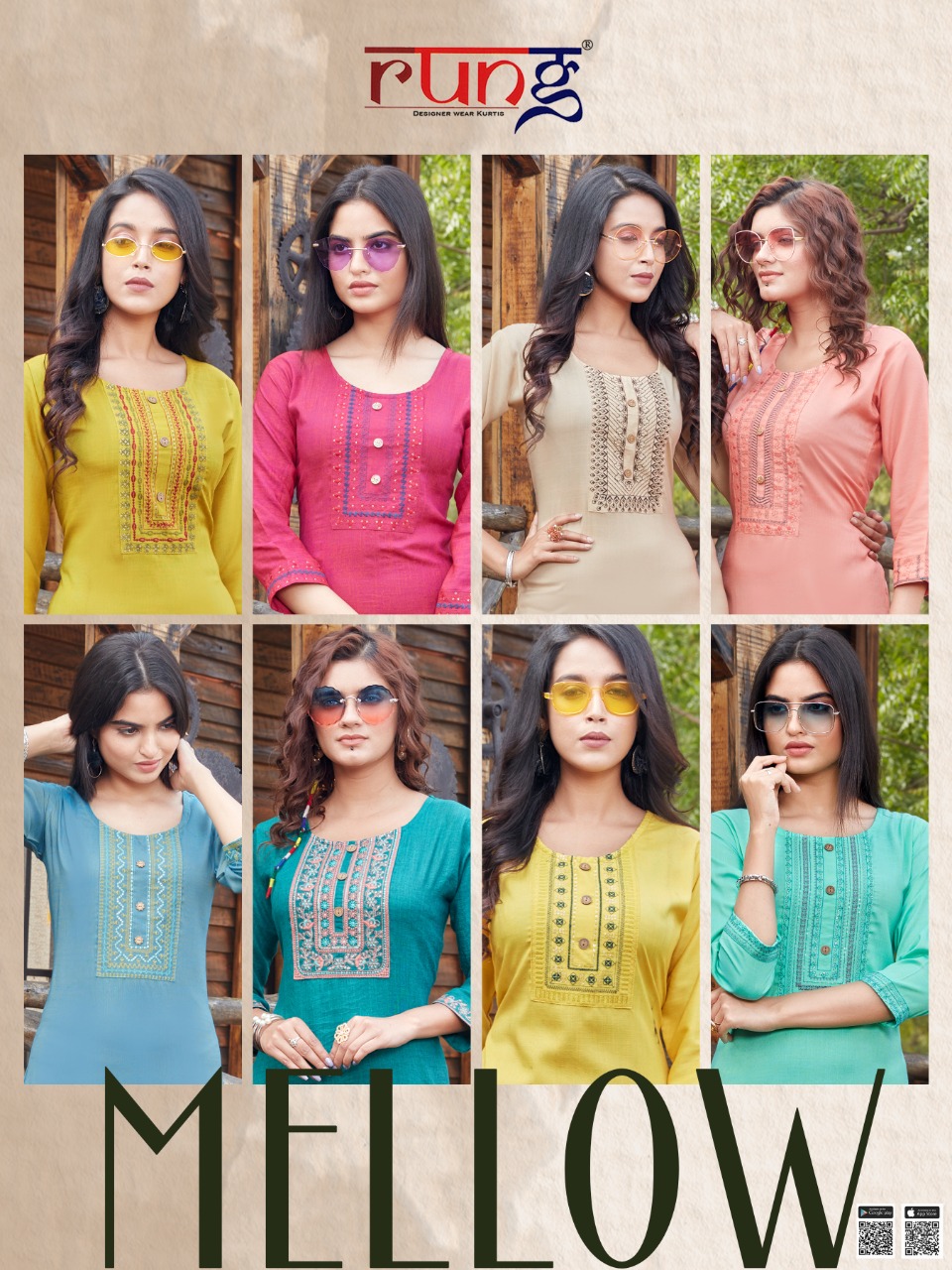 Rung  Mellow Casual Wear Rayon Kurtis Catalog