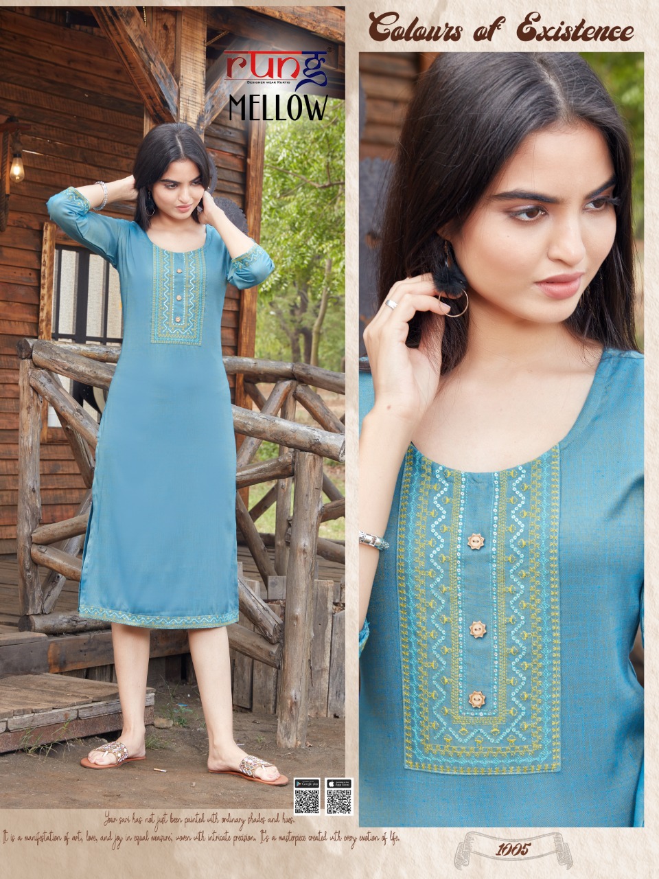 Rung  Mellow Casual Wear Rayon Kurtis Catalog