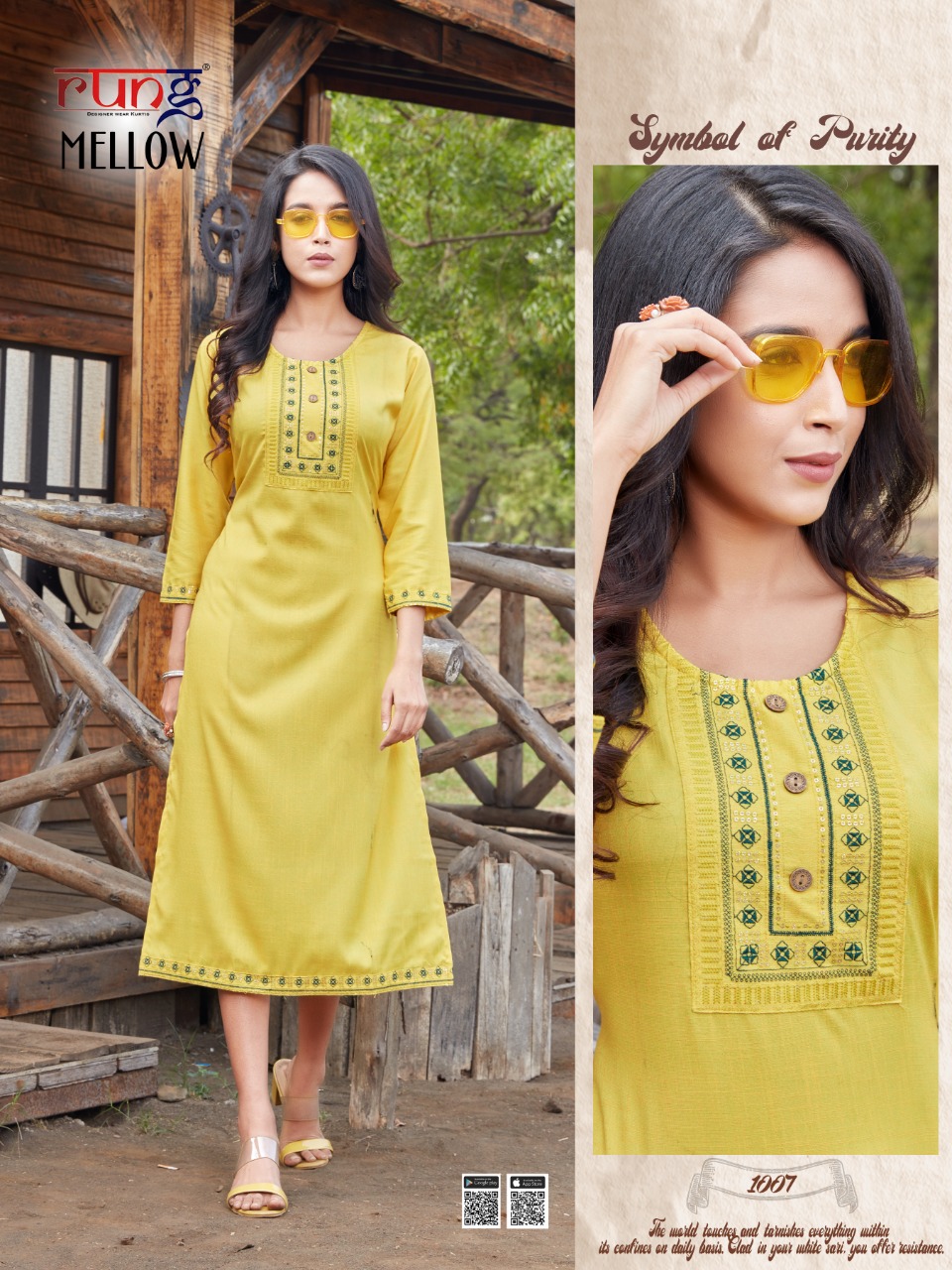 Rung  Mellow Casual Wear Rayon Kurtis Catalog