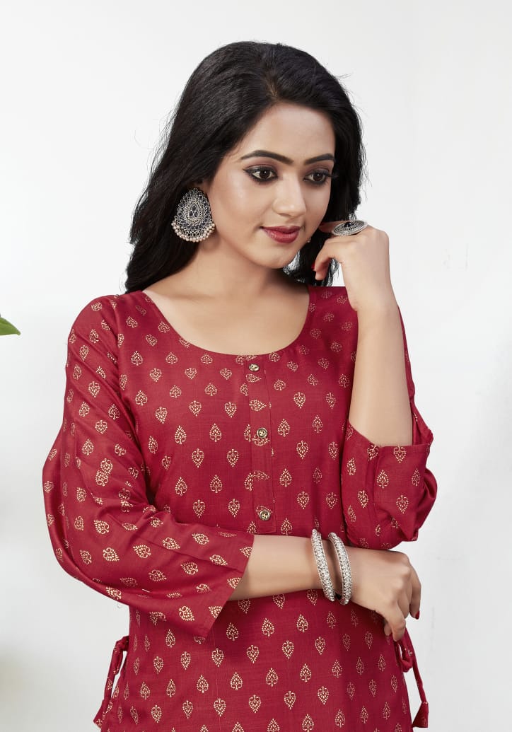 Banwery  Palak  Party Wear Rayon Stitched Gown Kurti