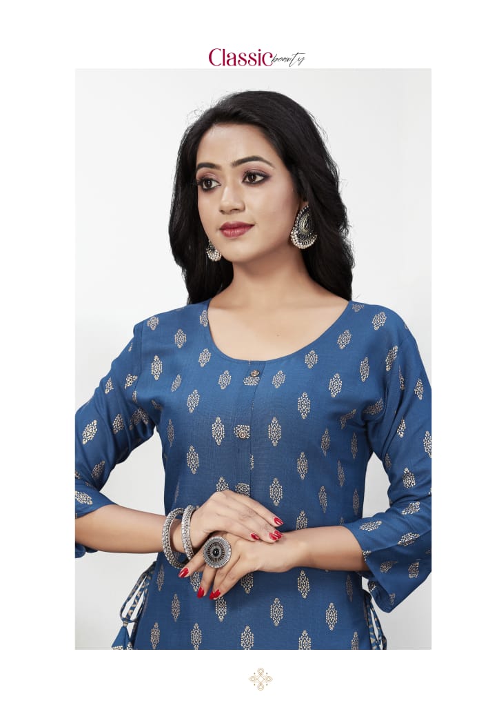 Banwery  Palak  Party Wear Rayon Stitched Gown Kurti