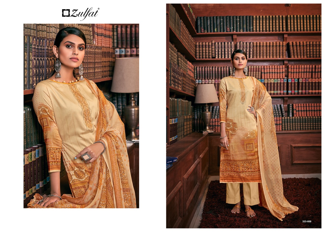 Zulfat Presents  Iris Pure Jam Cotton Designer Dress Material
