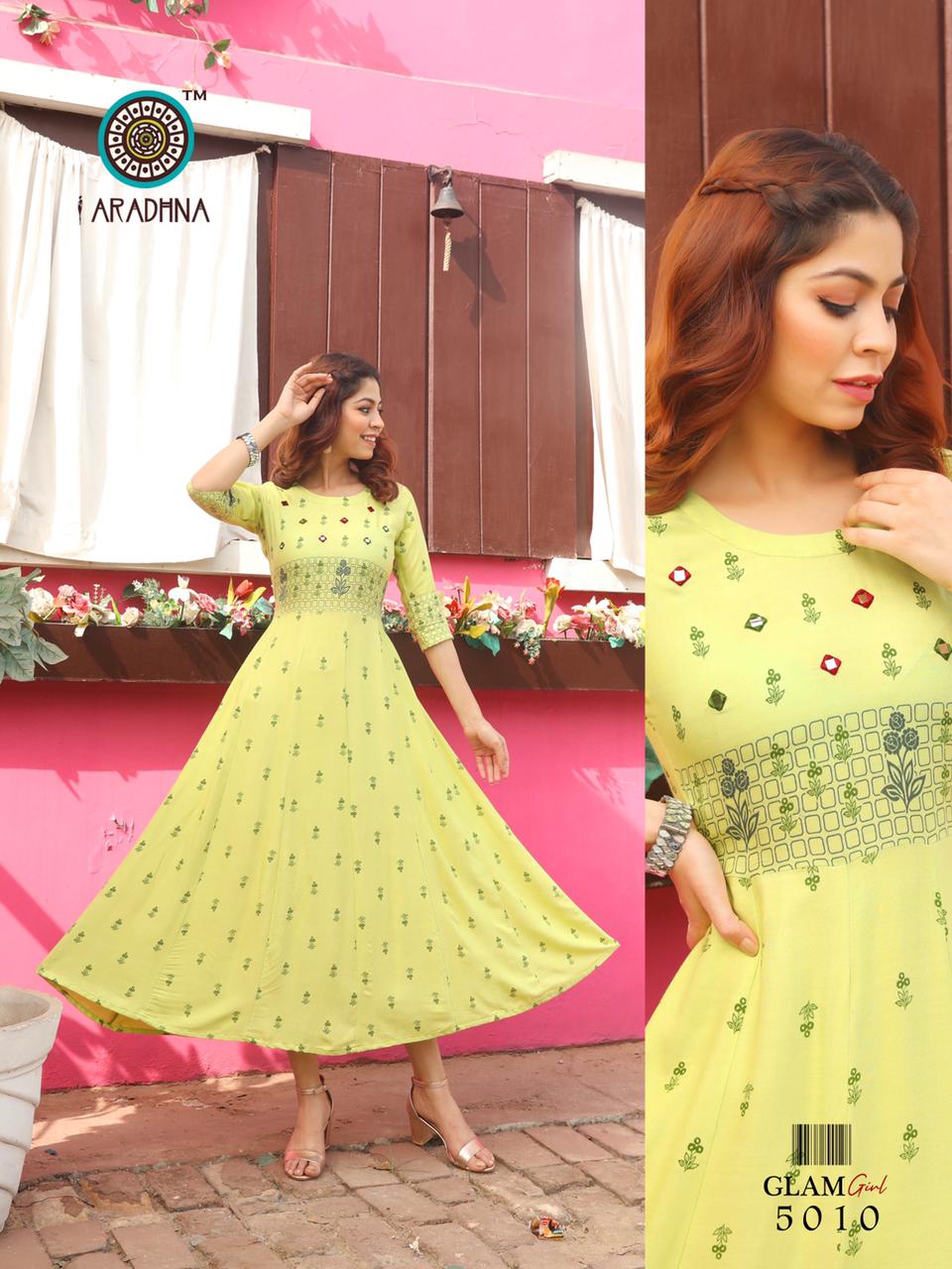 Aradhna Glam Girl  Vol 5   Wholesale Anarkali Kurtis Manufacturer Designer Kurti Catalog