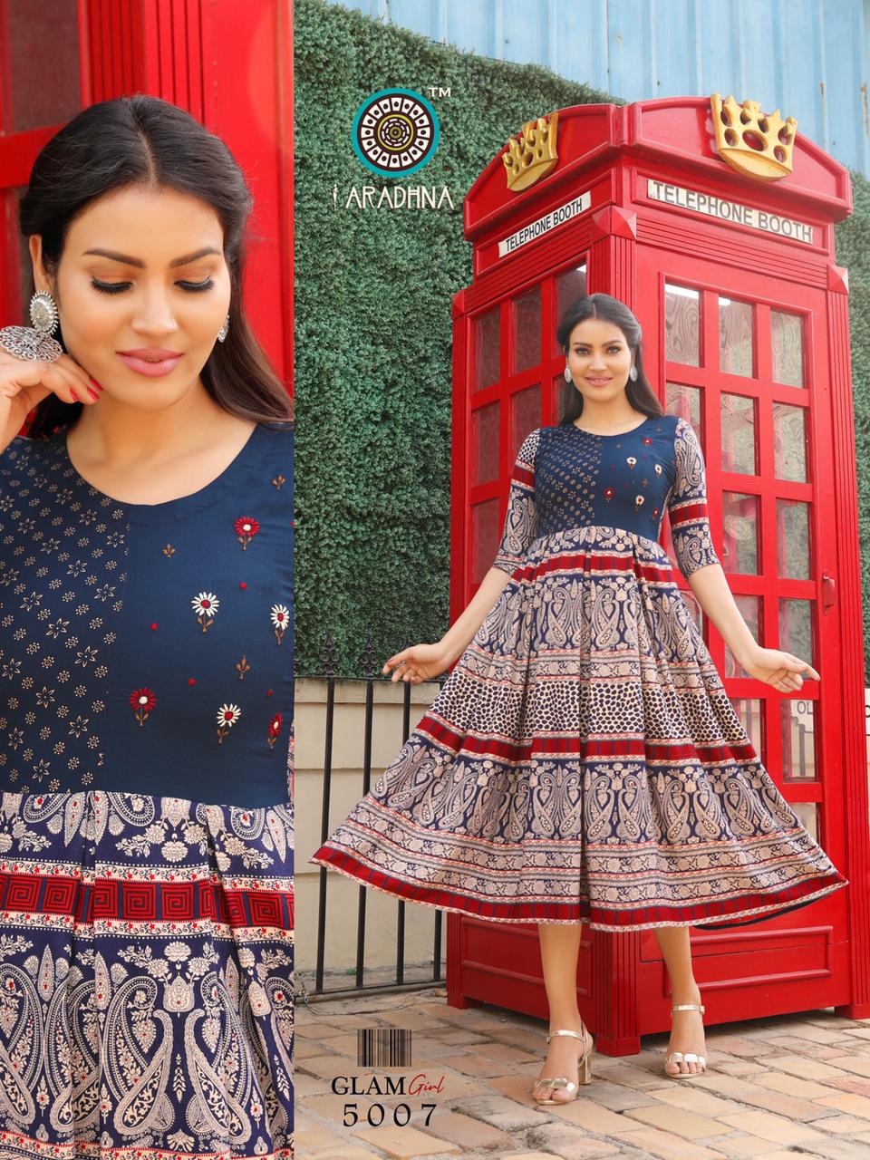 Aradhna Glam Girl  Vol 5   Wholesale Anarkali Kurtis Manufacturer Designer Kurti Catalog