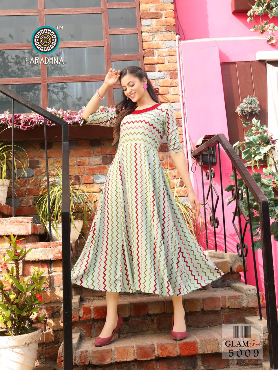 Aradhna Glam Girl  Vol 5   Wholesale Anarkali Kurtis Manufacturer Designer Kurti Catalog