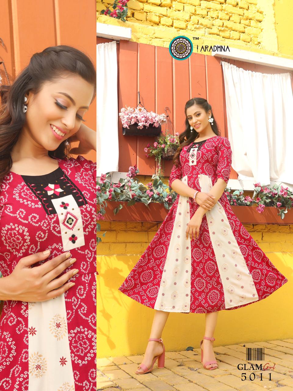 Aradhna Glam Girl  Vol 5   Wholesale Anarkali Kurtis Manufacturer Designer Kurti Catalog