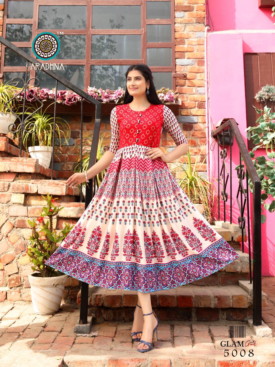 Aradhna Glam Girl  Vol 5   Wholesale Anarkali Kurtis Manufacturer Designer Kurti Catalog