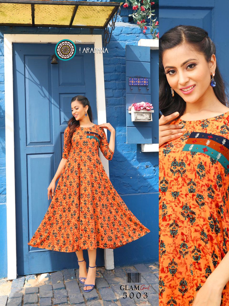 Aradhna Glam Girl  Vol 5   Wholesale Anarkali Kurtis Manufacturer Designer Kurti Catalog