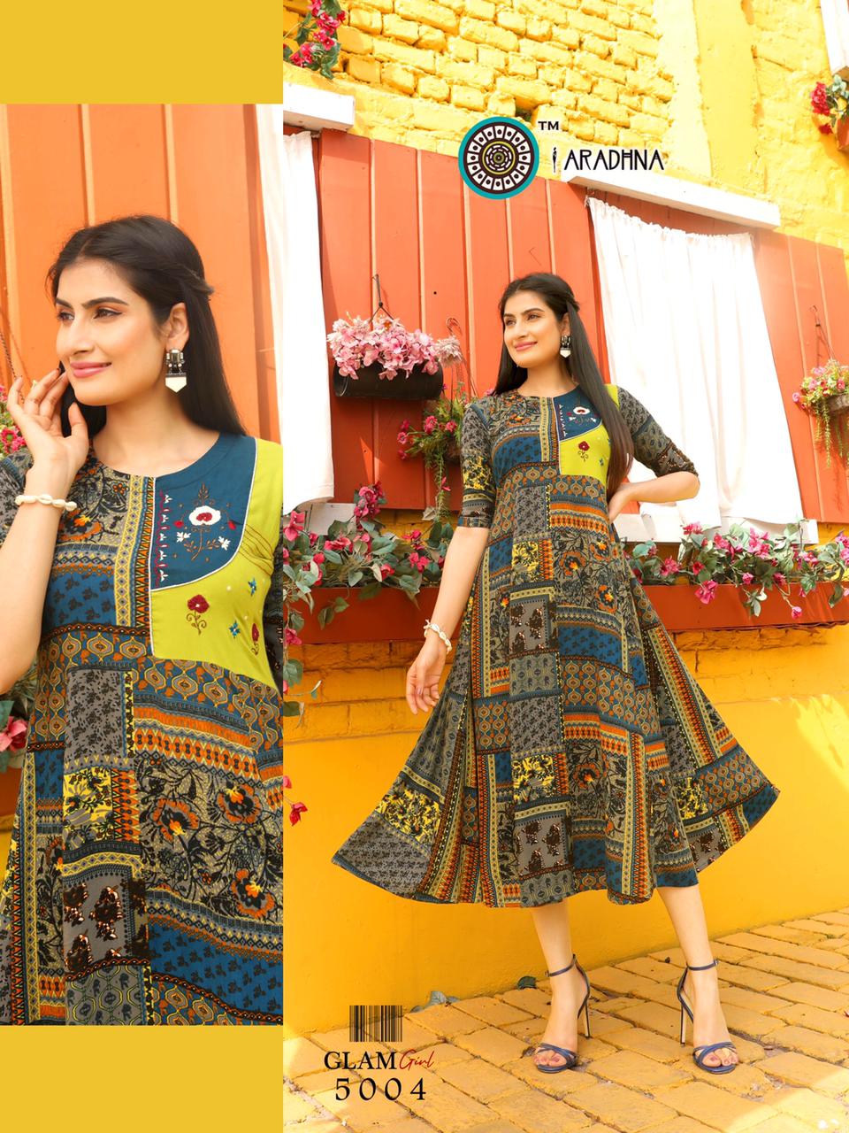 Aradhna Glam Girl  Vol 5   Wholesale Anarkali Kurtis Manufacturer Designer Kurti Catalog