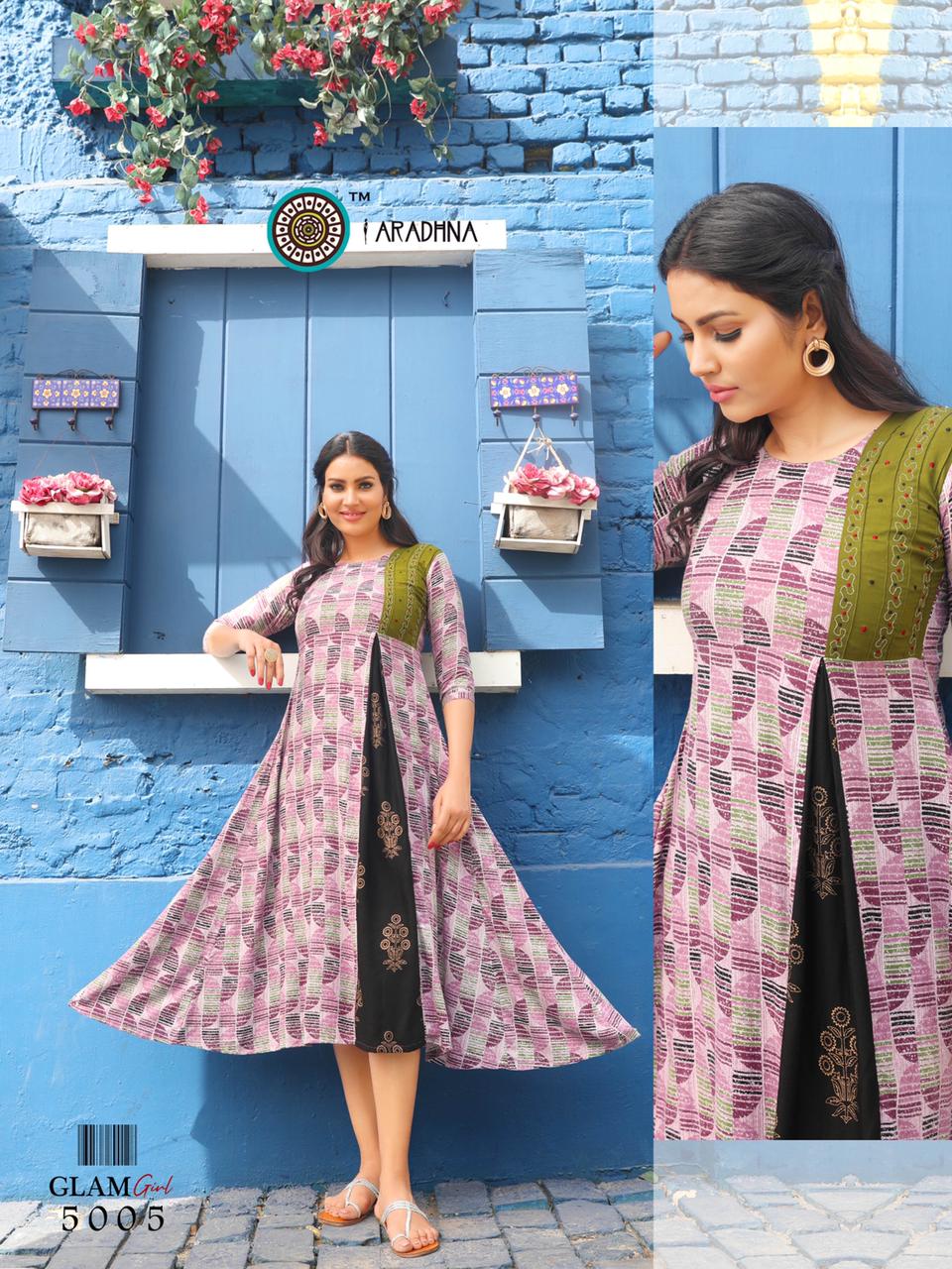 Aradhna Glam Girl  Vol 5   Wholesale Anarkali Kurtis Manufacturer Designer Kurti Catalog