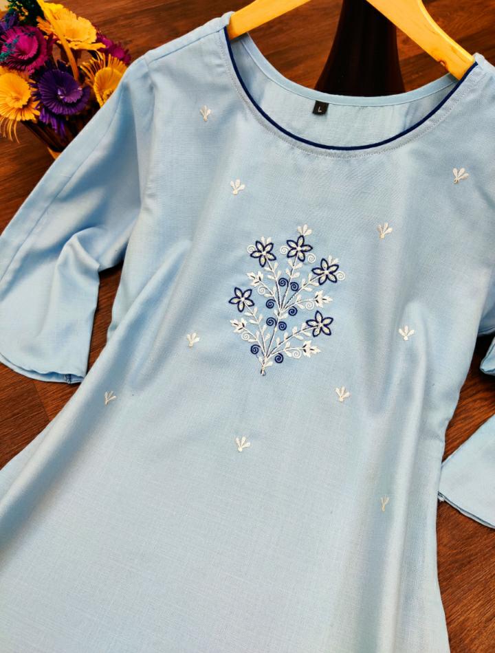 Low Price Embroidery Work Ssl 604  Designer Kurtis Collection