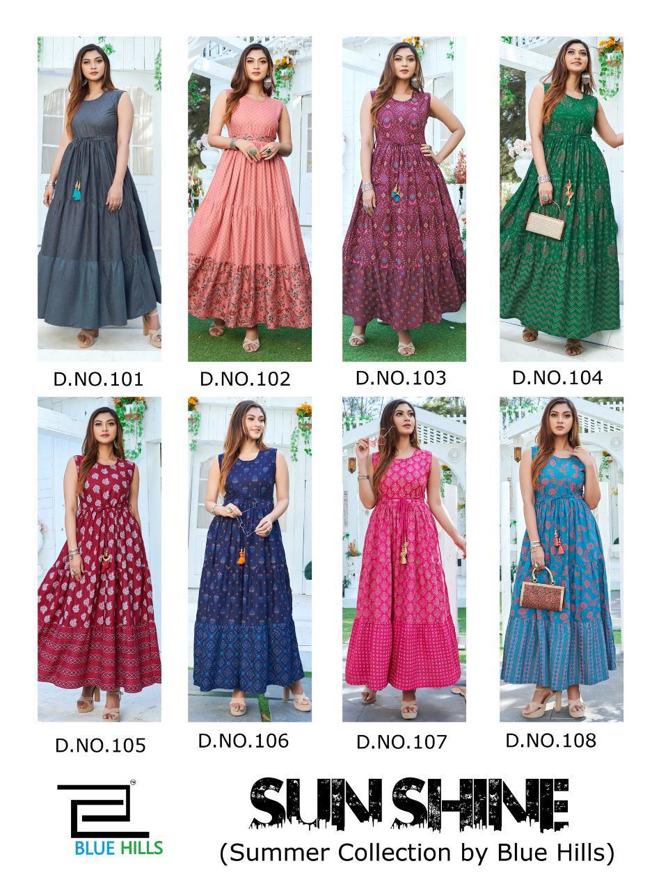 Sun Shine Summer Collection By  Blue Hills Rayon Print Fabric Manufacturers Wholesale In Surat