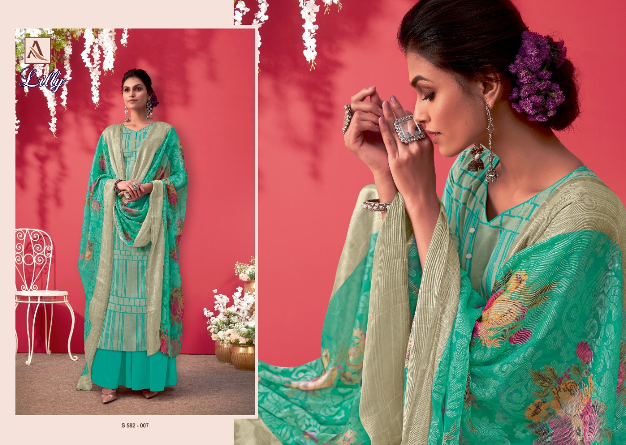 Alok  Lilly Pure Jam Cotton Dress Material At Wholesale Catalog