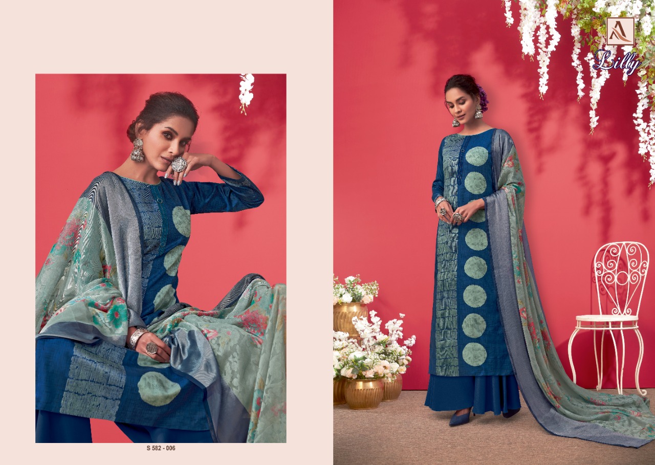 Alok  Lilly Pure Jam Cotton Dress Material At Wholesale Catalog