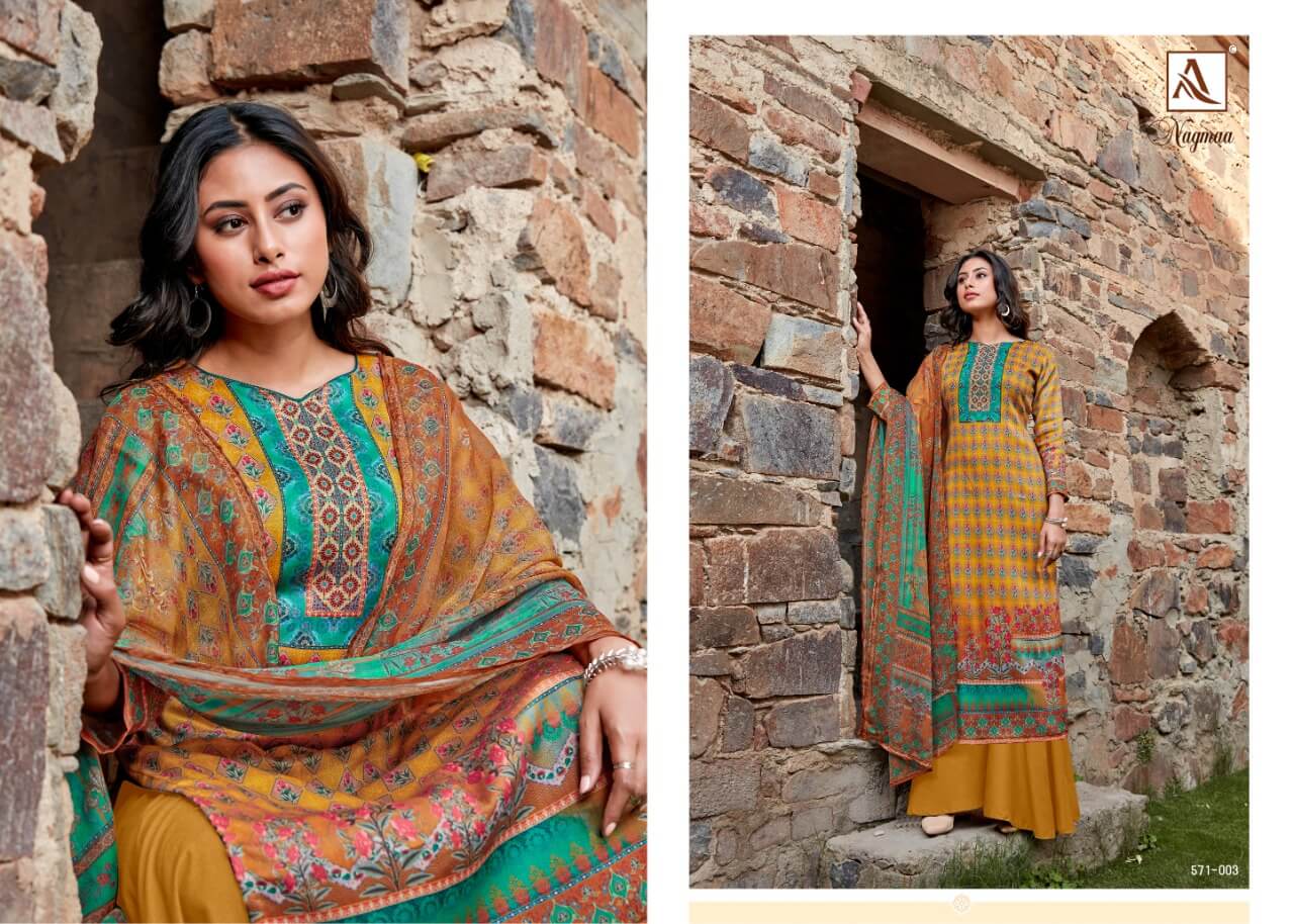 Alok Nagmaa Vol 2 Designer Jam Digital Printed Dress Materials - Buy Dress Materials For Ladies Online In India