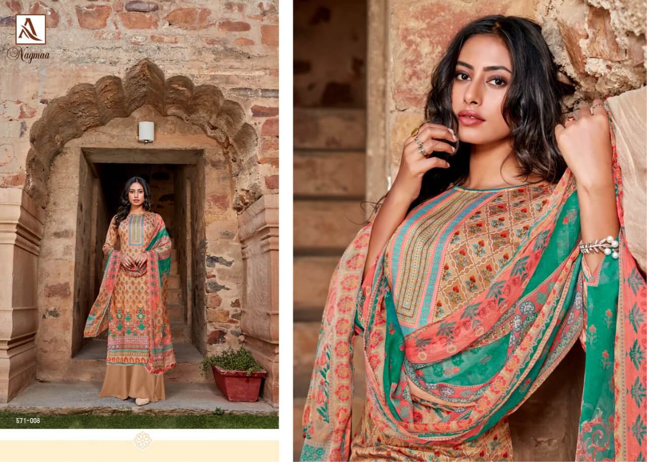 Alok Nagmaa Vol 2 Designer Jam Digital Printed Dress Materials - Buy Dress Materials For Ladies Online In India