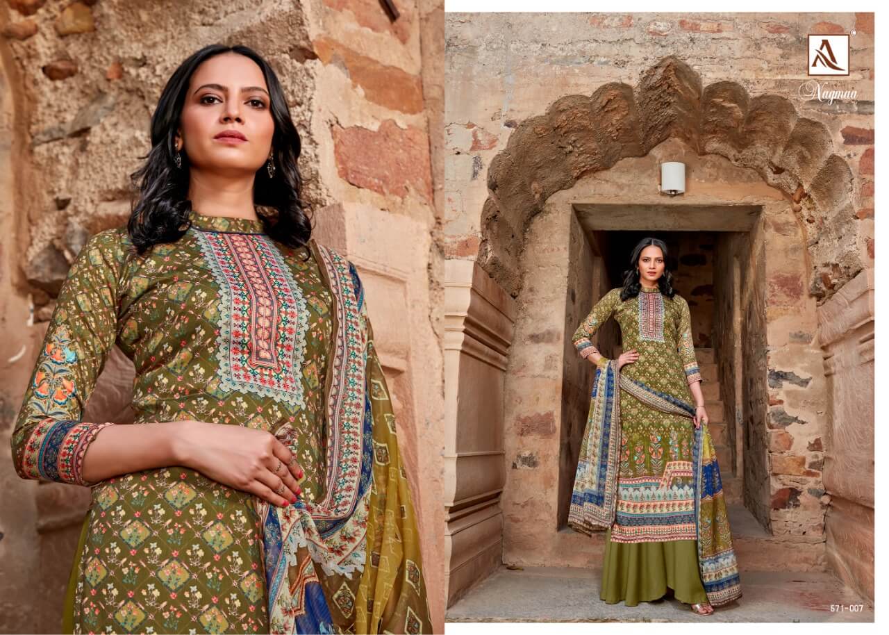Alok Nagmaa Vol 2 Designer Jam Digital Printed Dress Materials - Buy Dress Materials For Ladies Online In India