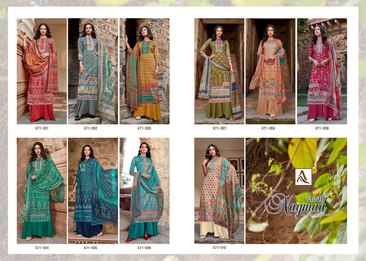 Alok Nagmaa Vol 2 Designer Jam Digital Printed Dress Materials - Buy Dress Materials For Ladies Online In India
