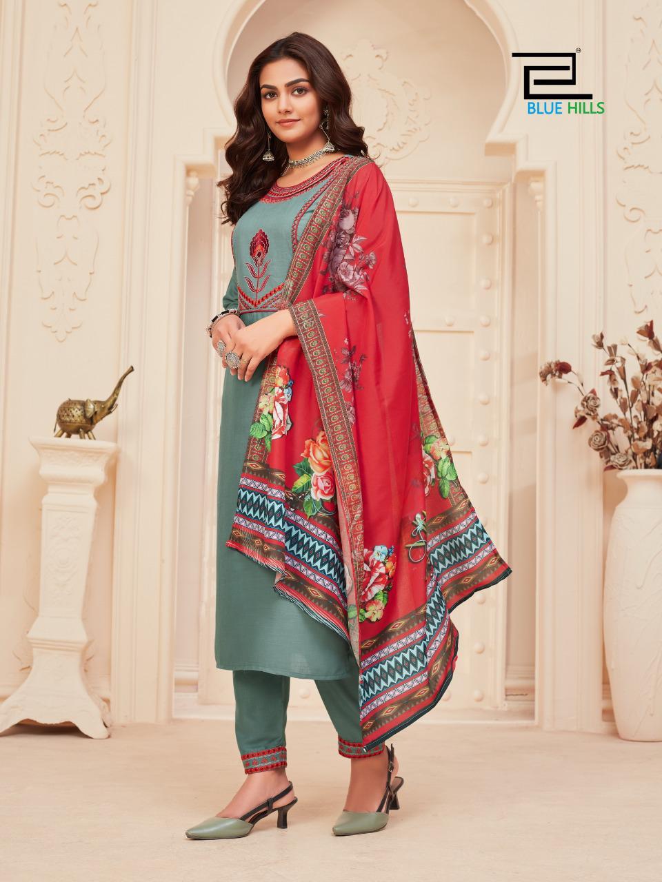 Blue Hills Dupatta Queen Vo 1 Fancy Ready-made Kurti Catalog  Wholesaler