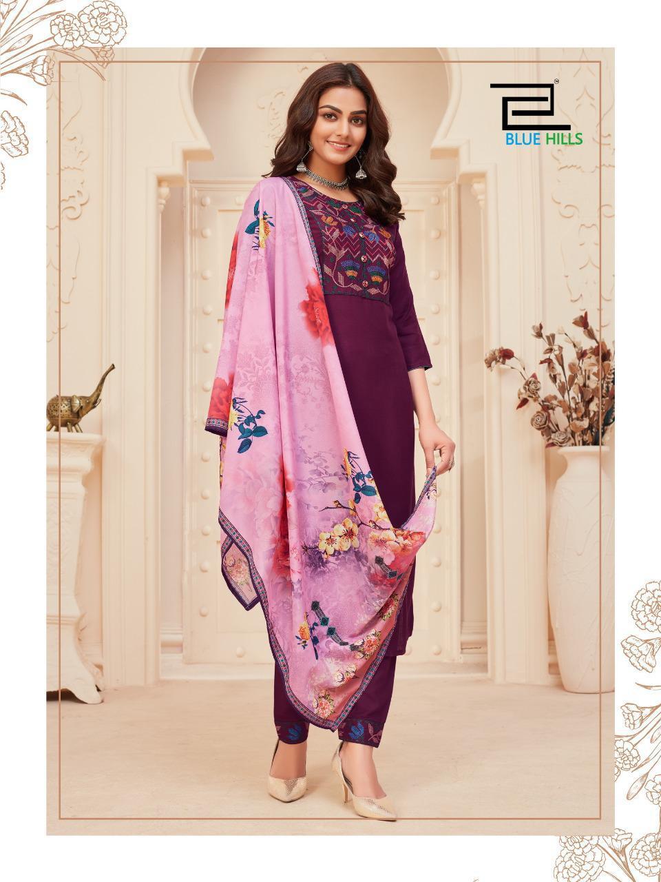 Blue Hills Dupatta Queen Vo 1 Fancy Ready-made Kurti Catalog  Wholesaler