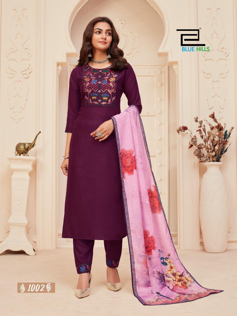 Blue Hills Dupatta Queen Vo 1 Fancy Ready-made Kurti Catalog  Wholesaler