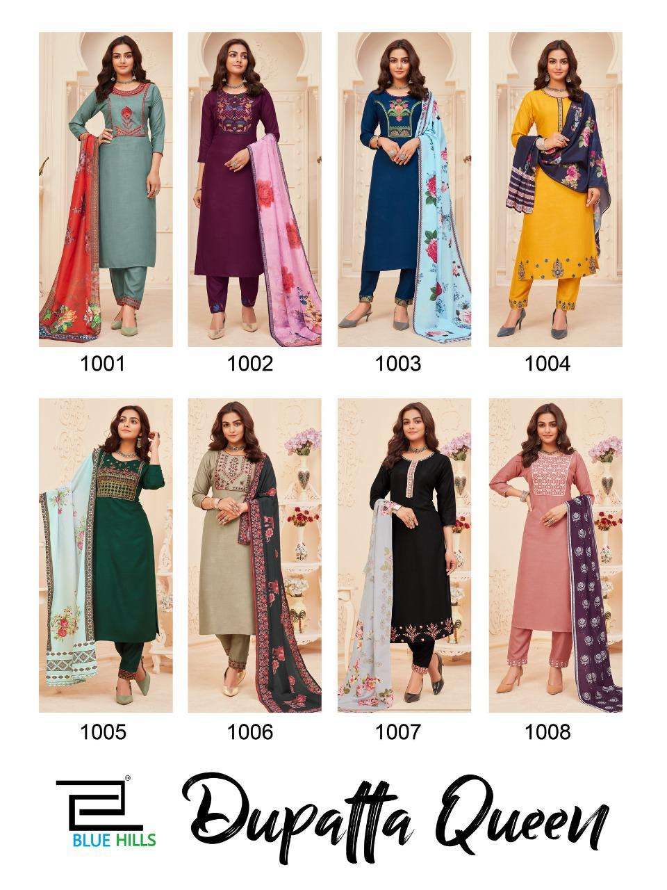 Blue Hills Dupatta Queen Vo 1 Fancy Ready-made Kurti Catalog  Wholesaler
