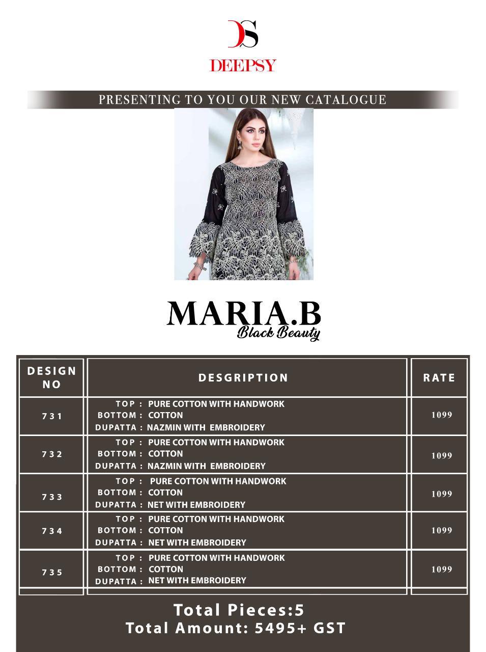 Deepsy  Maria B Black Beauty Pakistani Suits Wholesale Catalog