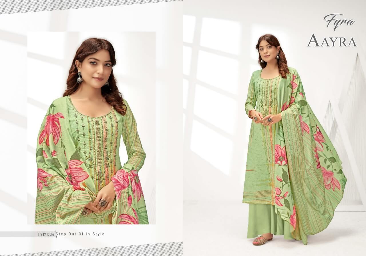 Fyra Aayra  Pure Cotton Suits With  Chiffon Dupatta Wholesale