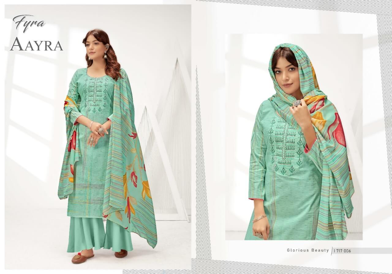 Fyra Aayra  Pure Cotton Suits With  Chiffon Dupatta Wholesale