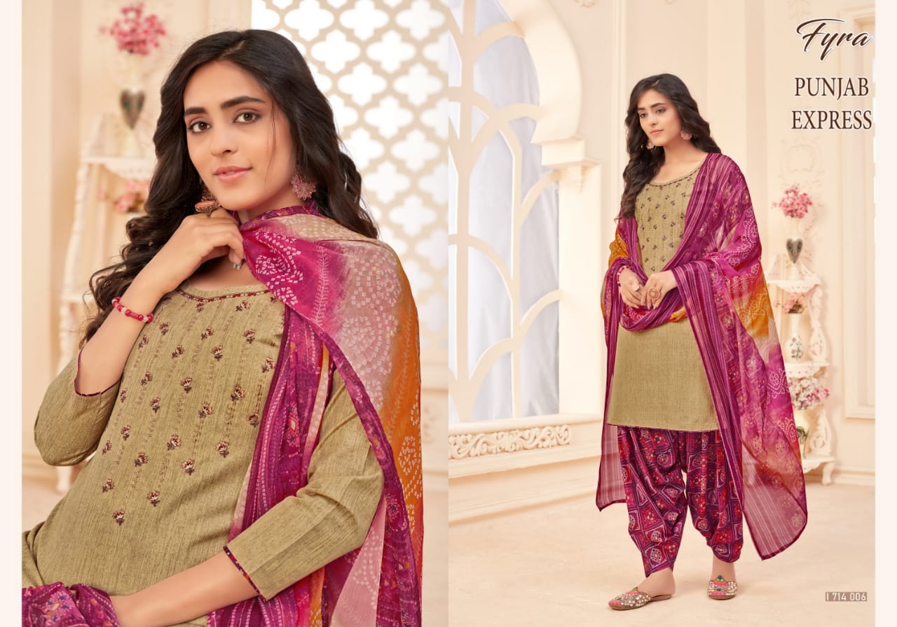 Fyra Punjab Express Soft Cotton Women's Dress Material Online Low Price Catalog
