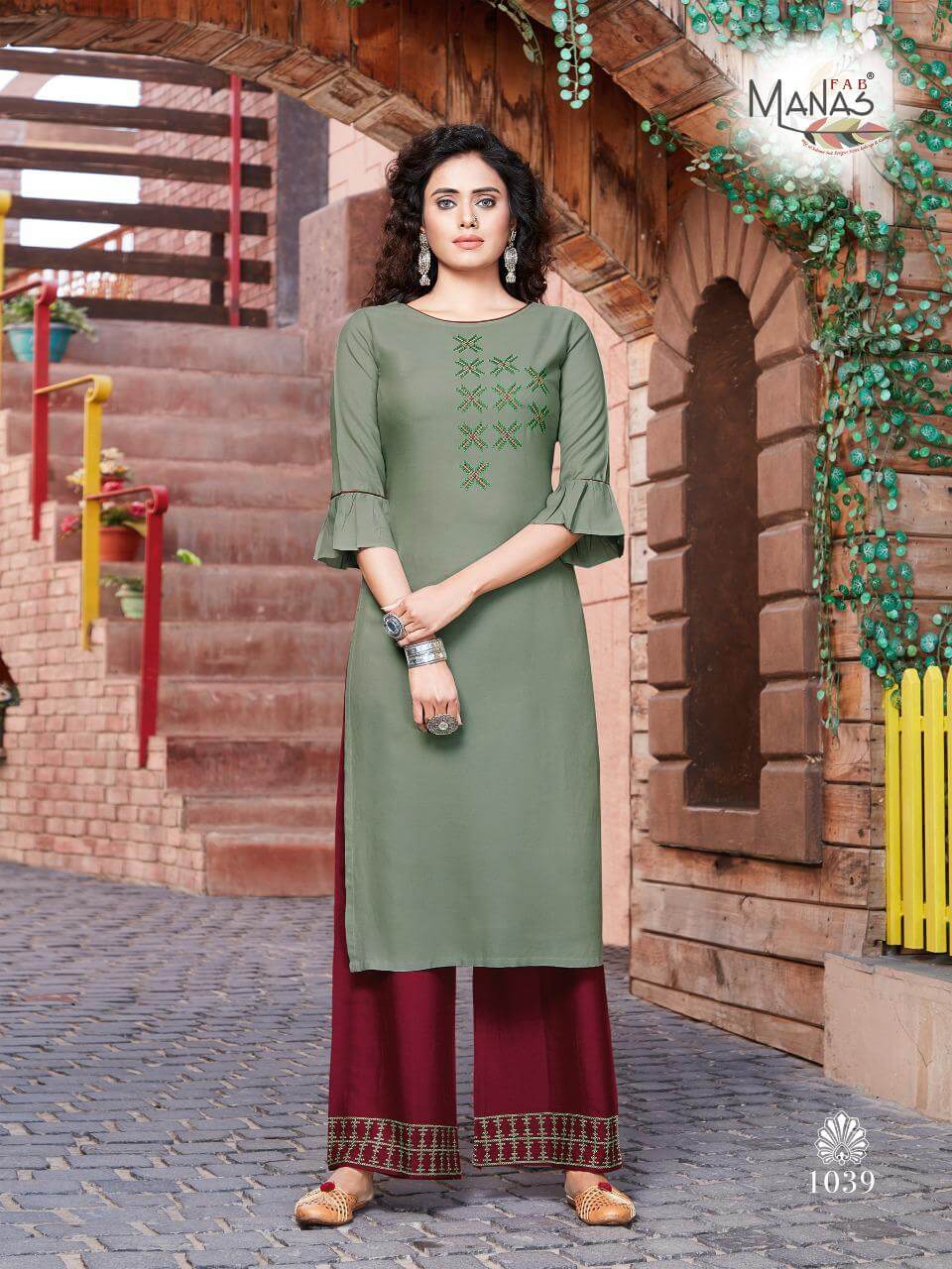 Manas Anishka  Vol  6 Rayon Fancy Kurti With Bottom Catalog