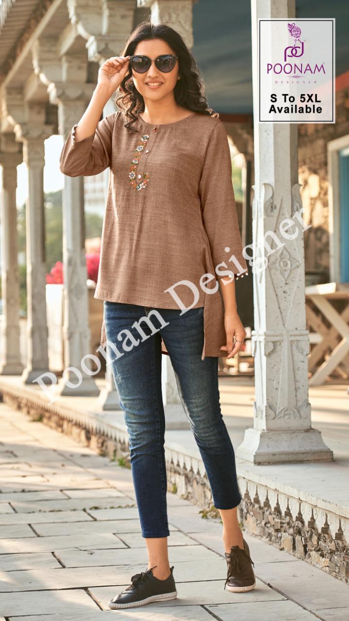 Poonam Fashionista Stylist Jacquard Rayon Western Top Buy  Low Price Offer On Tops