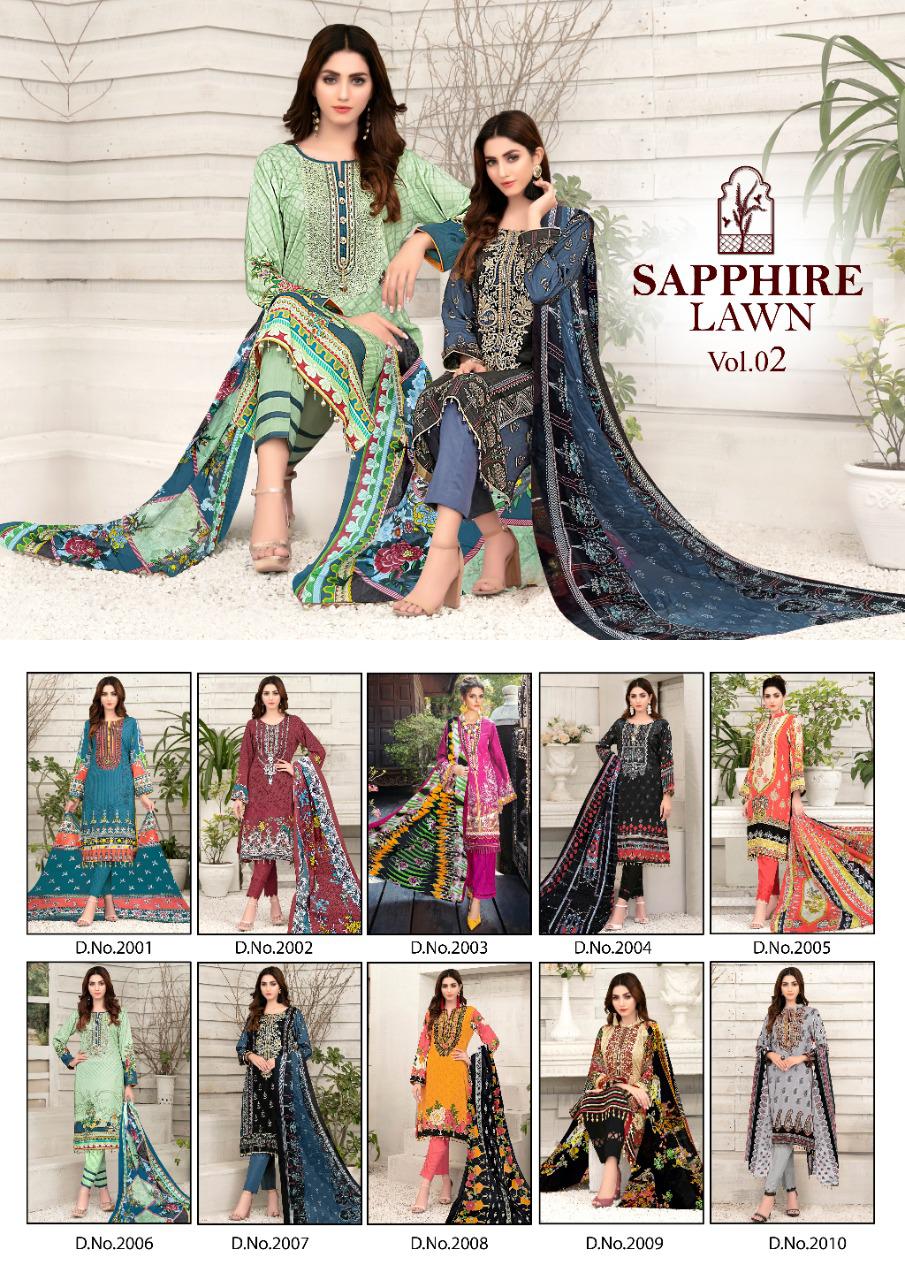 Sapphire Lawn  Vol 2 Buy Online Karachi Work Salwar Suits