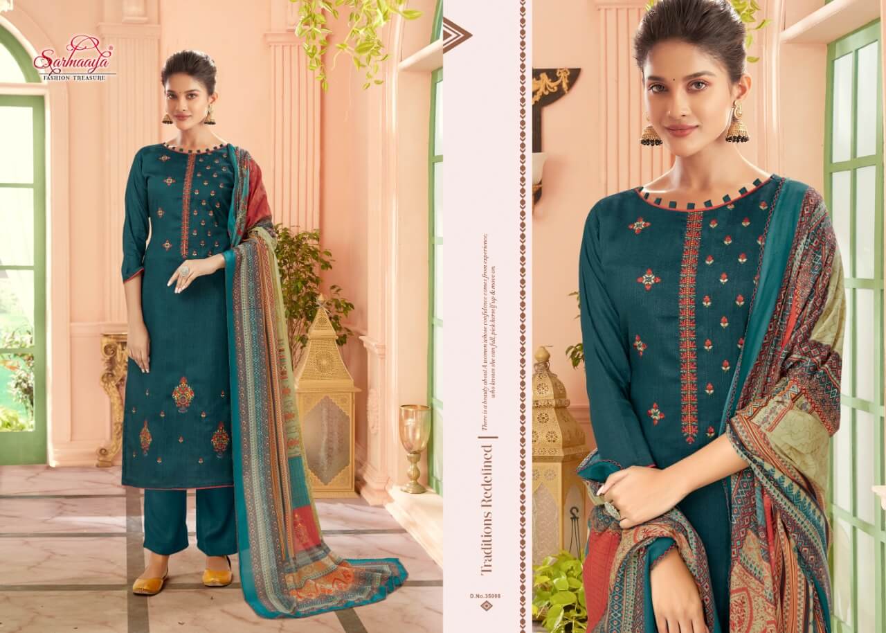Sarmaaya Mishika Cotton Fancy Embroidery Buy Pure Jam Cotton Dress Material At Wholesale Collection