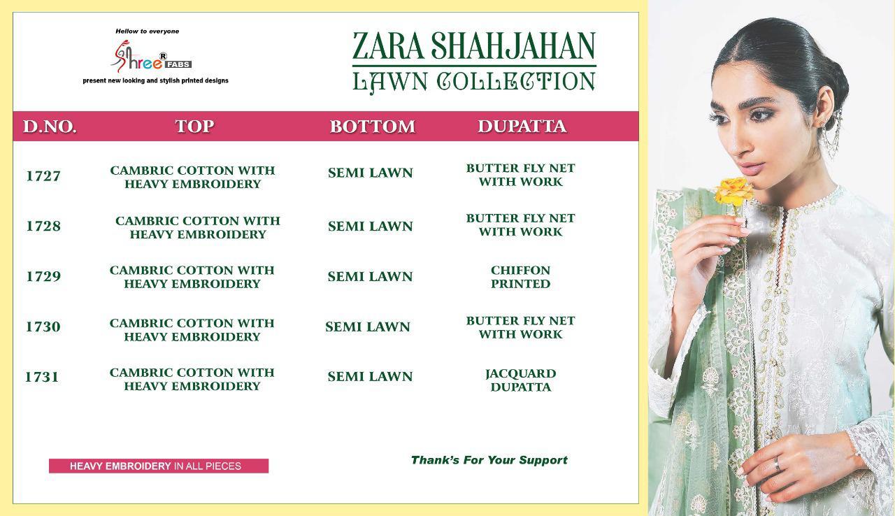Shree Fab  Zara Shahjahan Lawn Collection  Latest Pakistani Salwar Kameez Suits Online