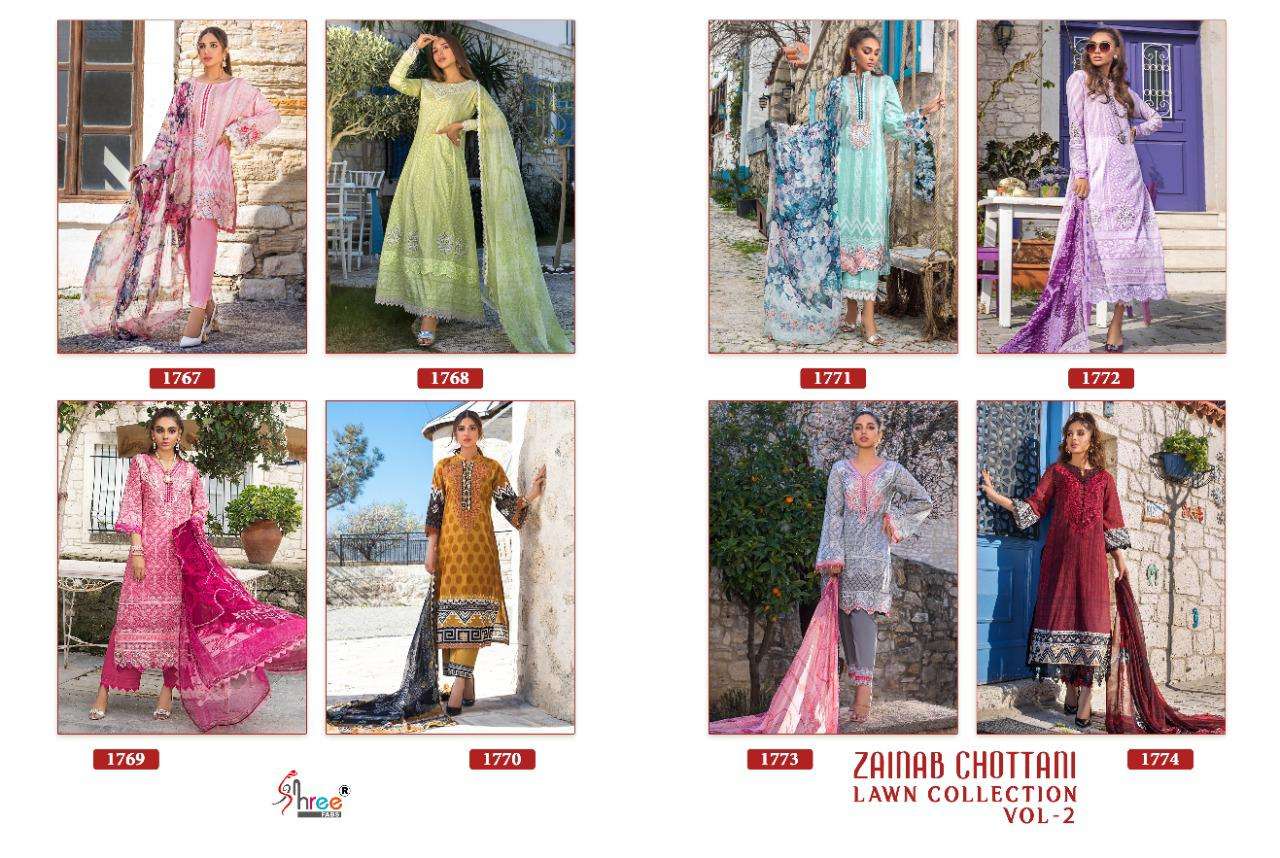Shree Zainab Chottani Lawn Collection  Vol 2 Pure Lawn Cotton  Buy Pakistani Salwar Suits