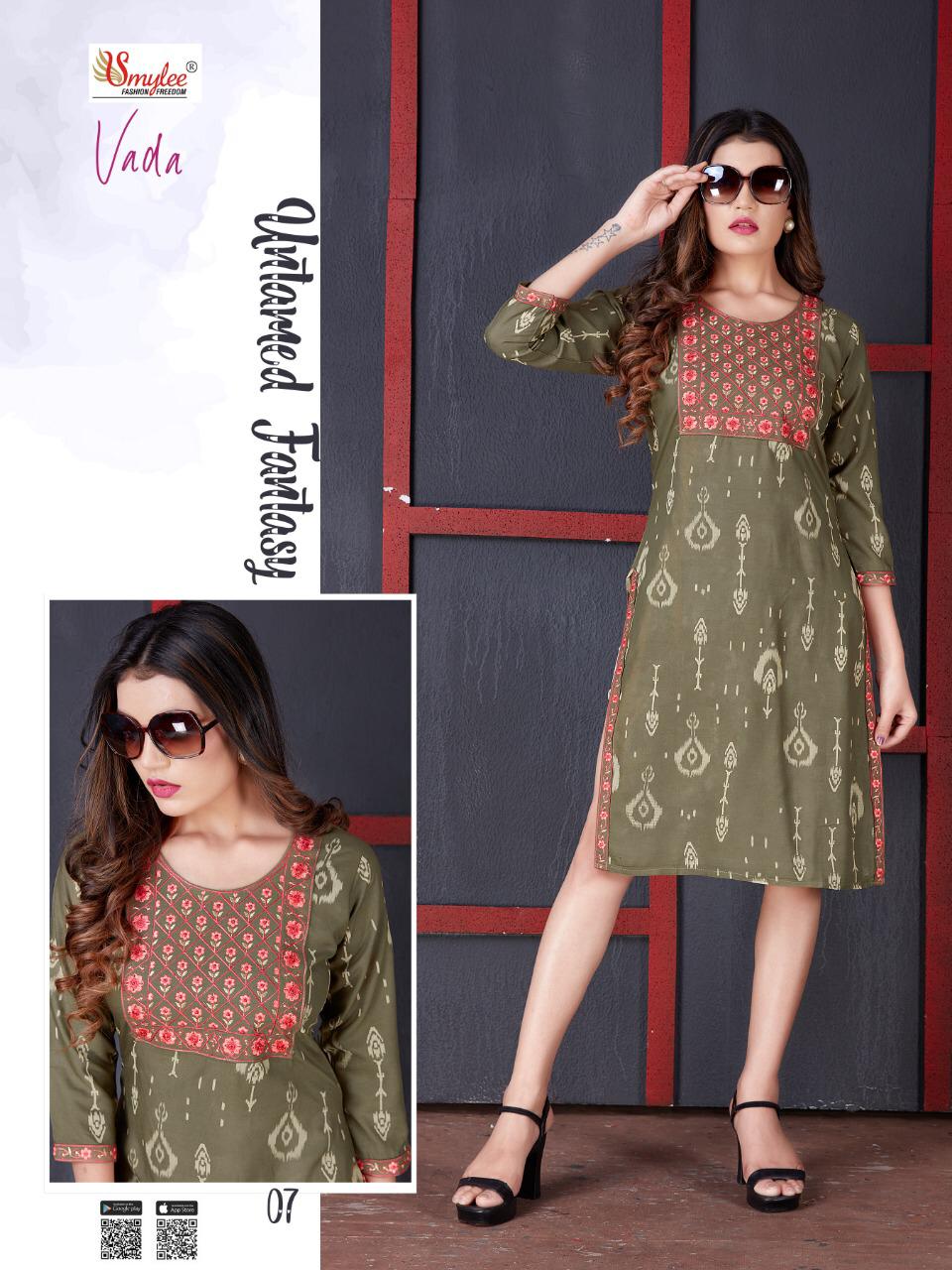 Smylee Vada Heavy Rayon Designer Kurti Buy  Rayon Fancy Kurti Manufacturer