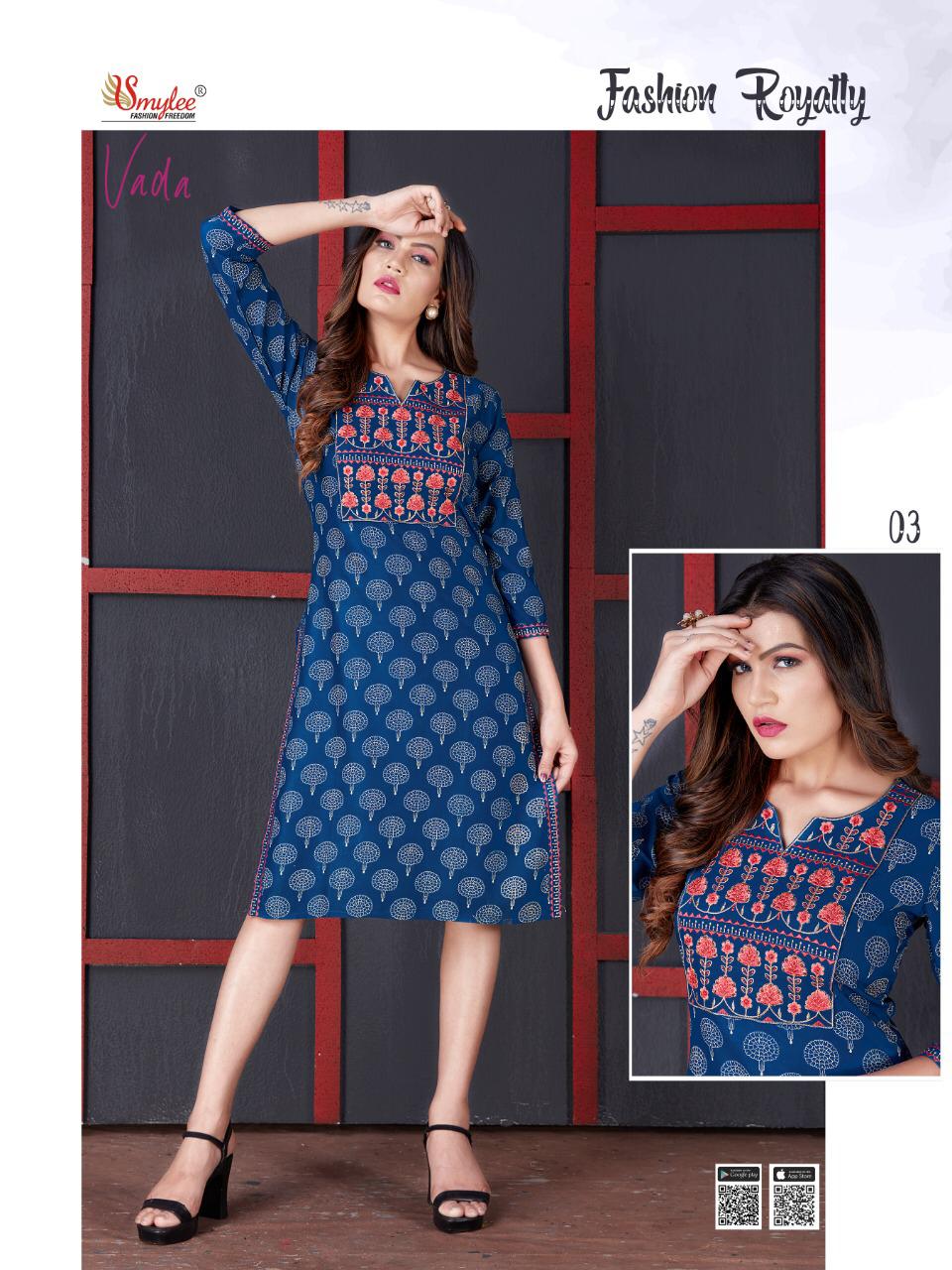 Smylee Vada Heavy Rayon Designer Kurti Buy  Rayon Fancy Kurti Manufacturer