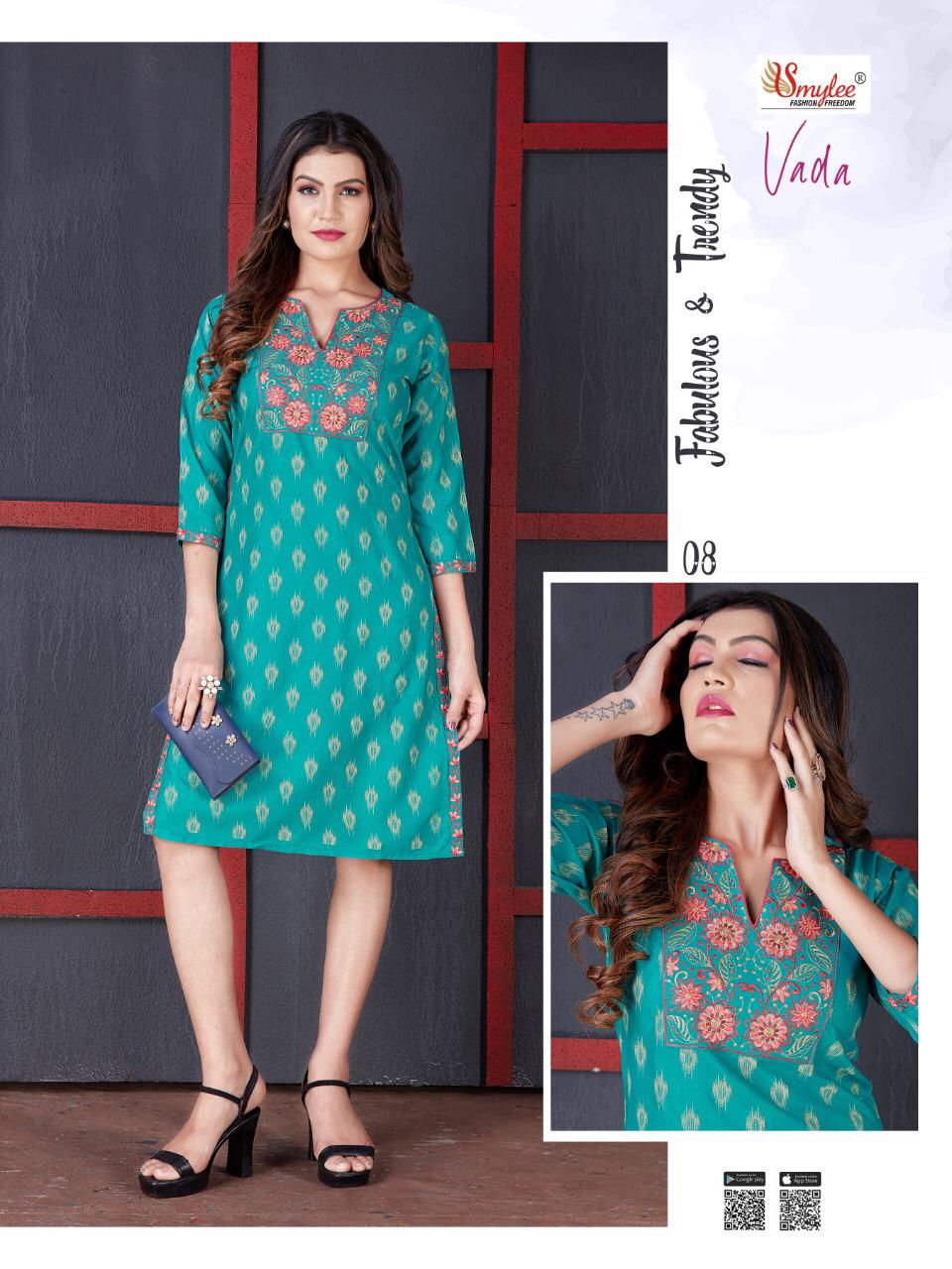 Smylee Vada Heavy Rayon Designer Kurti Buy  Rayon Fancy Kurti Manufacturer