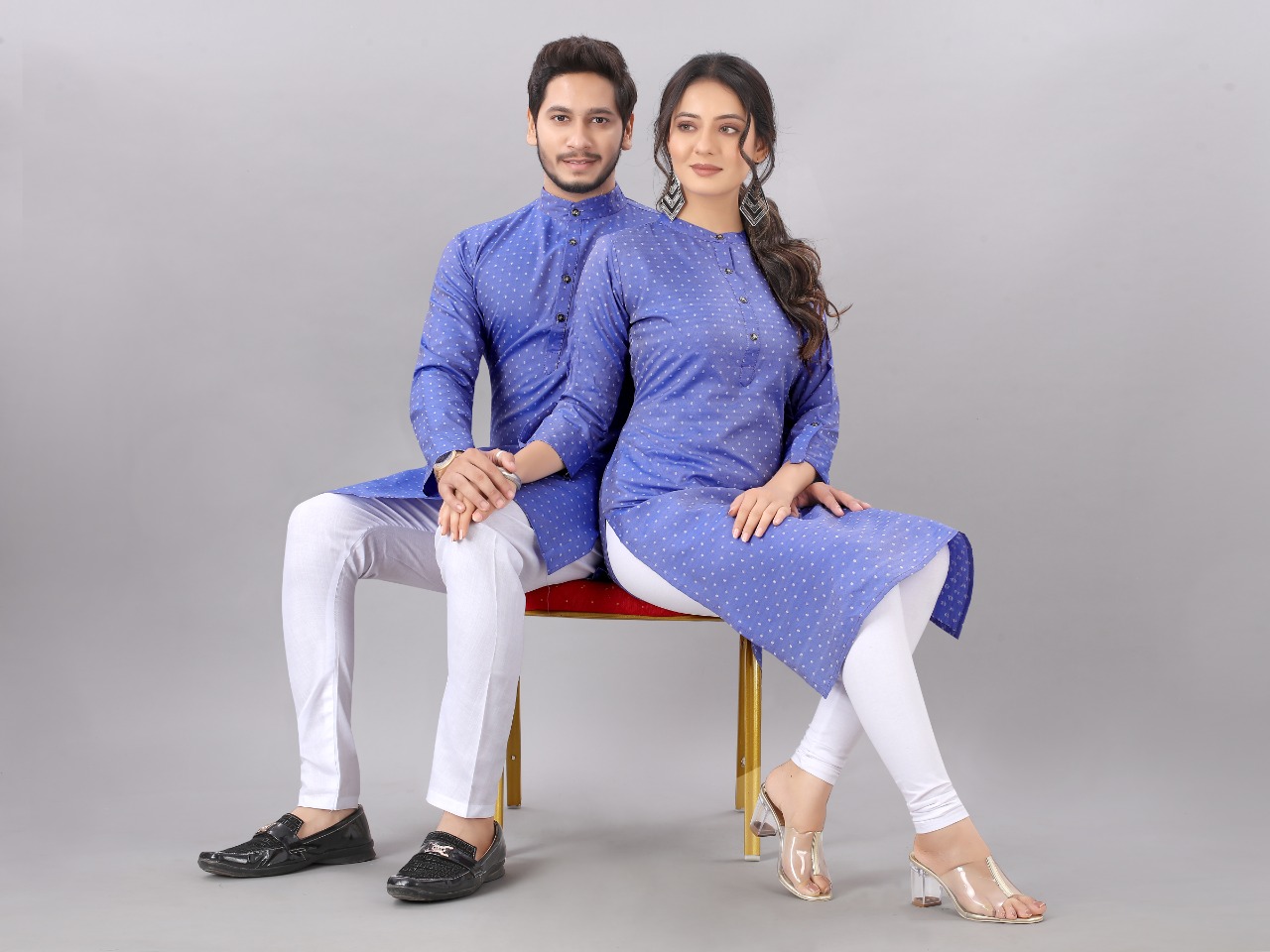 Purple Beautiful Color Combination  For Couple Kurti Kurta Collection