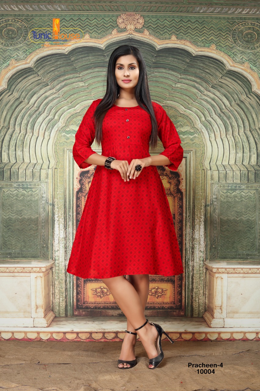 Tunic House Pracheen-4 Rayon Print Kurti Catalouges