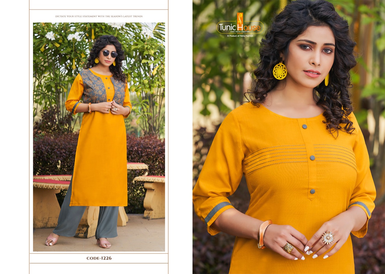 Tunic House Nutan Jacket Designer Kurti With Jacket Catalouge